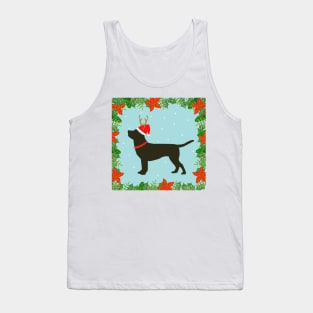 Black Labrador with Santa hat Tank Top